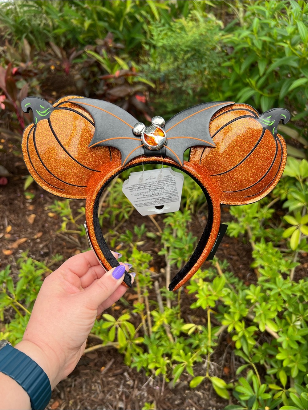 2026 Disney Parks DVC Halloween Pumpkin Bat Minnie Mickey Ear Ears Headband New